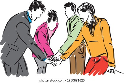 TEAM WORK CONCEPT BUSINESS PEOPLE VECTOR ILLUSTRATION