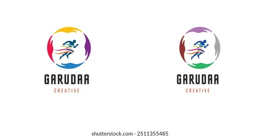 Team work concept. Five hands connection. Vector illustration in hand drawn flat style. easter egg vector. logo with a circle of hands in the middle of a person running.
