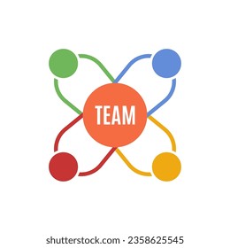 Team work concept in flat design vector artwork. Working Together