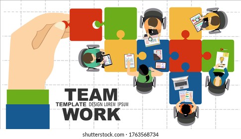 Team work concept. Team management. Teamwork management. Concepts for business analysis and planning, consulting, team work. Idea of cooperation, togetherness and collaboration.