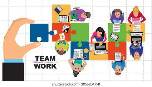 Team work concept. Teamwork management. Concepts for business analysis and planning, consulting, Idea of cooperation, togetherness and collaboration.