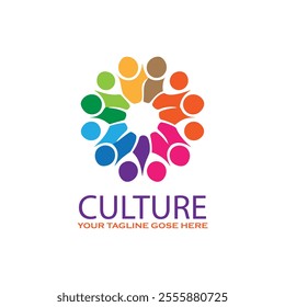 Team Work Culture Logo Template Design