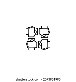 team work editable stroke icon, business icon vector eps 10