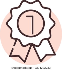 Trabajo en equipo en primer lugar, ilustración o icono, vector en fondo blanco.
