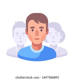 Team work flat illustration. Social media community flat icon