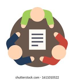 team work flat isolated vector icon
