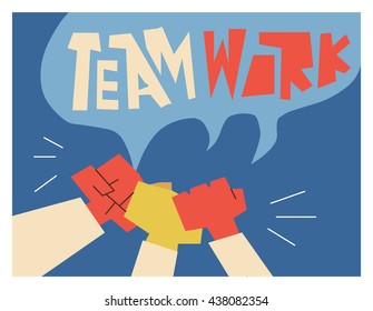 Team work. Flat vector illustration.