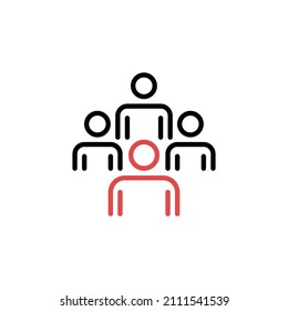 Team Work Team Friend Leader Outline Icon, Logo, and illustration Vector