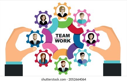 Konzept der Teamarbeit Teammanagement. Teamwork-Management. Konzepte für Unternehmensanalyse und -planung, Beratung, Teamarbeit. Idee der Zusammenarbeit, Zusammengehörigkeit und Zusammenarbeit.