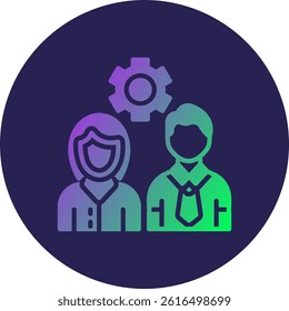 Team Work Glyph Circle Gradient Icon