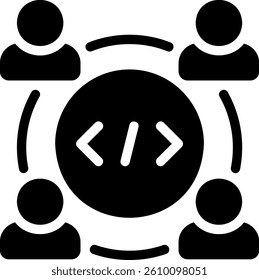 team work glyph icon illustration vector