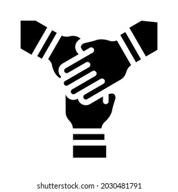 team work glyph icon vector. team work sign. isolated contour symbol black illustration