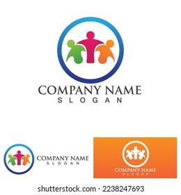 Team work group people logo and symbol vector