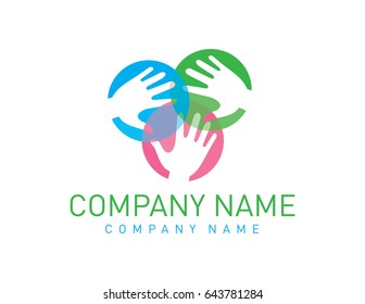 Team work hands logo