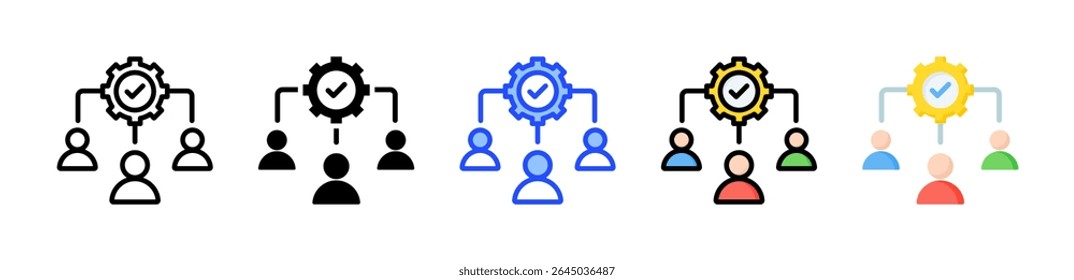Team Work Icon Collection With Multiple Styles
