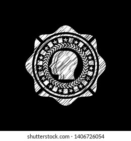 team work icon drawn chalk emblem, retro style, chalk or chalkboard texture