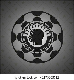 team work icon inside black emblem