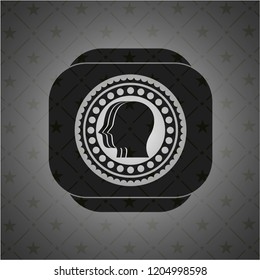 team work icon inside black badge