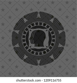 team work icon inside black badge