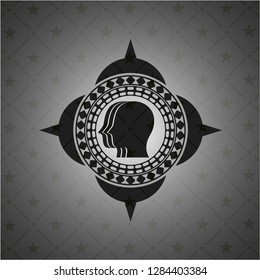 team work icon inside black badge