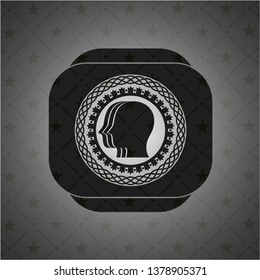 team work icon inside black emblem. Vintage.