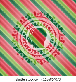 team work icon inside christmas badge background.