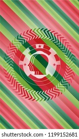 team work icon inside christmas emblem.