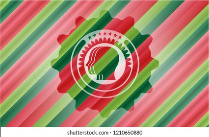 team work icon inside christmas colors style emblem.