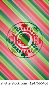 team work icon inside christmas colors emblem.