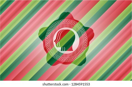 team work icon inside christmas style badge..