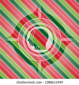 team work icon inside christmas emblem.