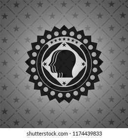 team work icon inside dark badge
