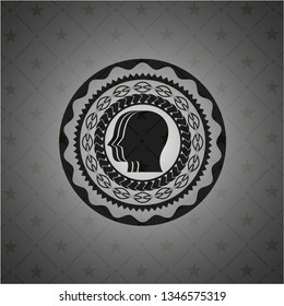 team work icon inside dark emblem