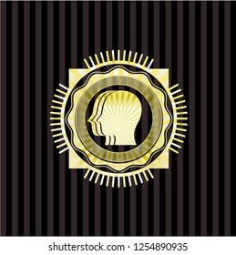team work icon inside gold badge