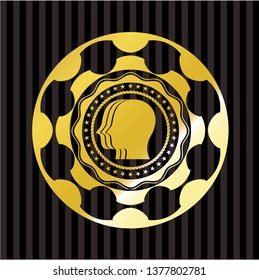 team work icon inside gold badge