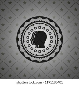 team work icon inside realistic black emblem