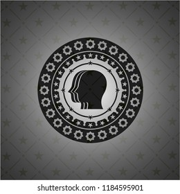 team work icon inside retro style black emblem