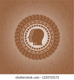 team work icon inside retro wood emblem