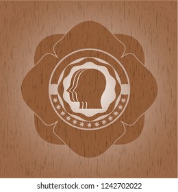 team work icon inside retro style wooden emblem