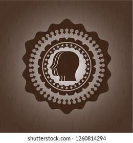 team work icon inside retro style wooden emblem