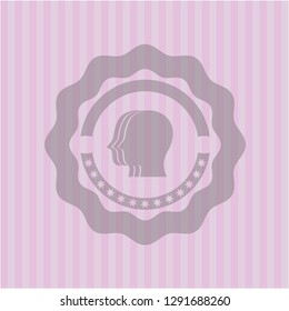 team work icon inside retro style pink emblem