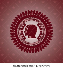 team work icon inside retro style red emblem. 