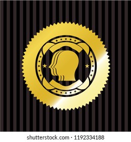 team work icon inside shiny emblem