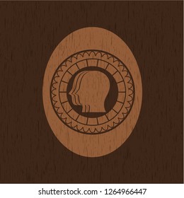 team work icon inside vintage wooden emblem