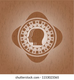 team work icon inside wood emblem