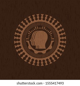 team work icon inside wooden signboards