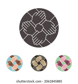 Icono de trabajo en equipo. Plantilla de logotipo. Ilustración vectorial. Cambiar a cualquier color.