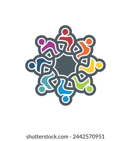 team work icon logo template