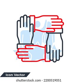 Team work icon logo vector illustration. cooperation symbol template for graphic and web design collection