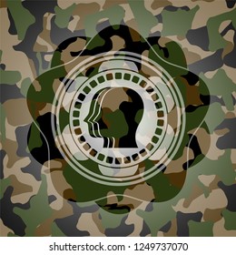 team work icon on camo pattern